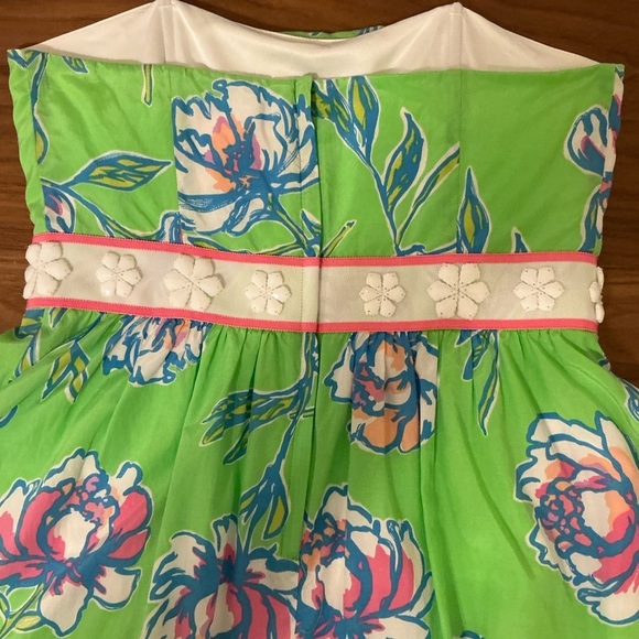 NWOT Lilly Pulitzer Langley Strapless Beaded Floral Mini Dress Size 8 Flirty - Picture 7 of 13